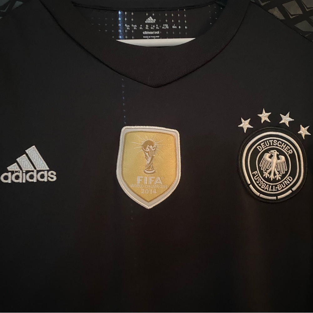 Adidas Black Germany Football Jersey with Gold FIFA Badge - Picture 2 of 7